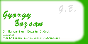 gyorgy bozsan business card